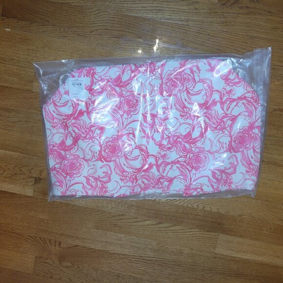 Lilly Pulitzer x Goop Palm Beach Tote “Kiss Kiss” Cameo White & Pink Canvas Bag - Picture 3 of 5